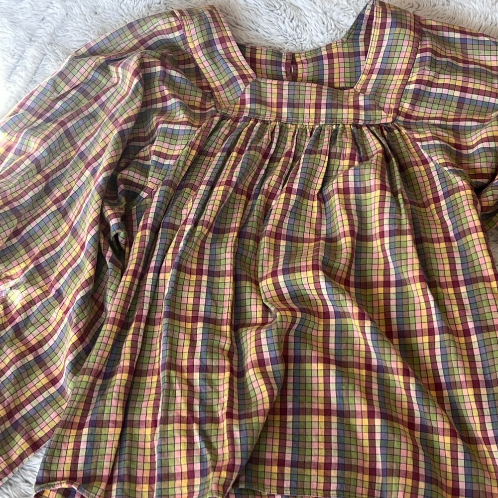 Doen Multicolor Plaid Blouse